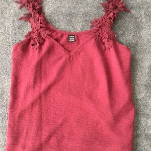 SHEIN Orange Ruffled Tank Top